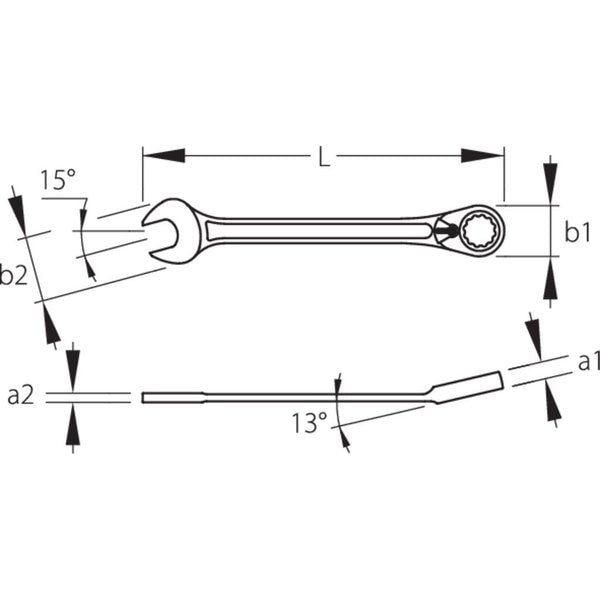 Combination Ratchet Wrench Set, 8-19mm, SAE or Metric: Metric