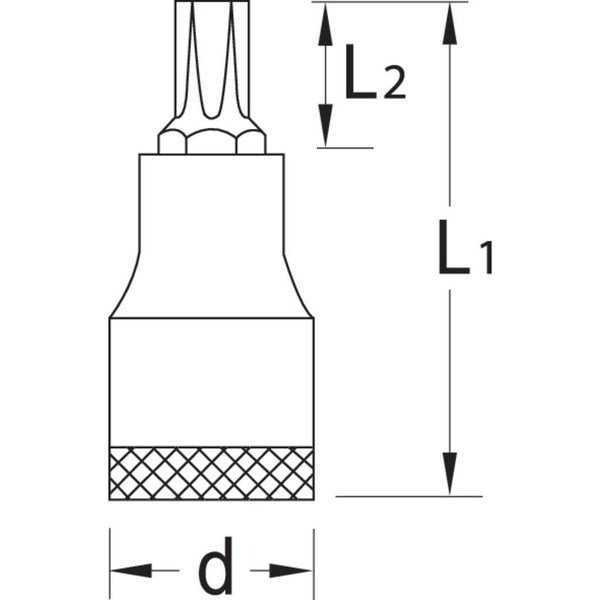 Screwdriver Bit Socket, 1/2