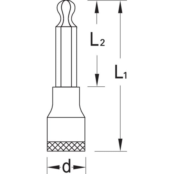 Screwdriver Bit Socket, 1/2