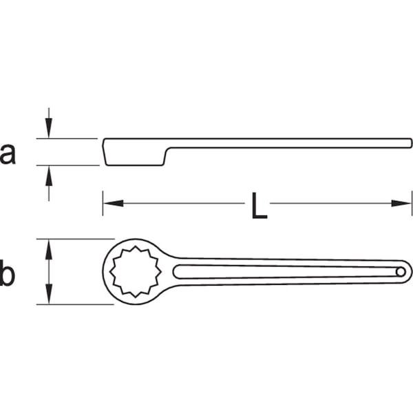 Deep Ring Wrench Straight, 55mm