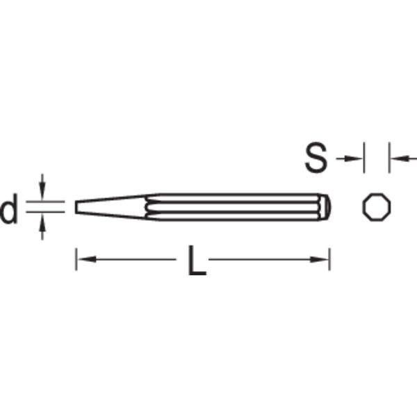 Drift Punch, Octagonal, 120 x 10 x 5mm