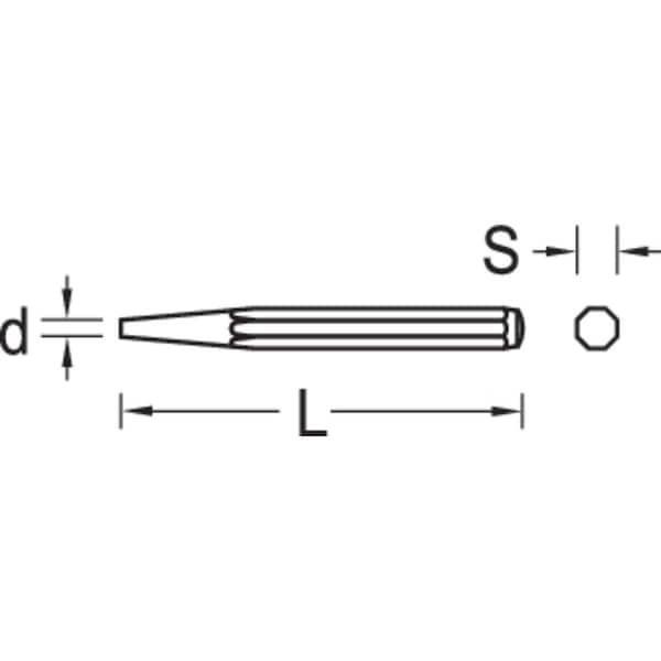 Drift Punch, Octagonal, 120 x 12 x 10mm