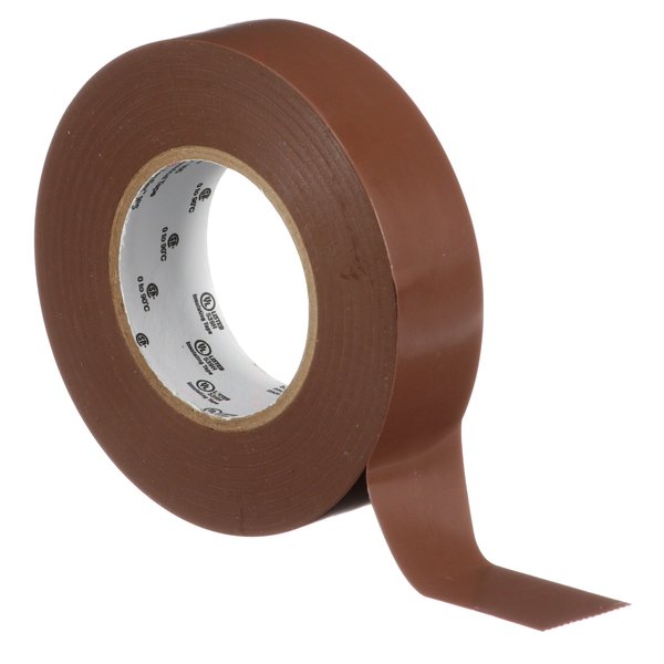 Elec Tape, 60 ft Lx3/4 in W, 6 mil, Brown
