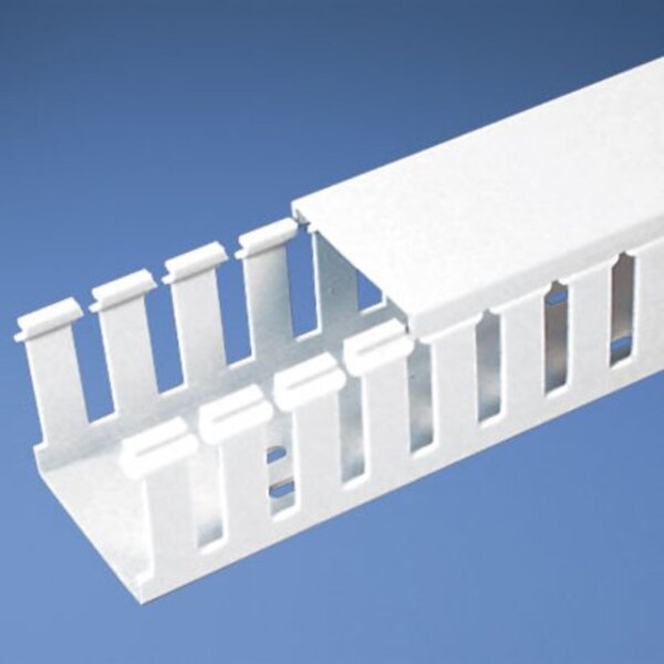 Wire Duct, Wide Slot, White, 2.25 W x 4 D