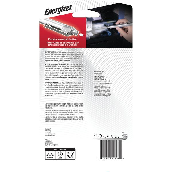 ENERGIZER LED 21 Lumens Silver Inspection Flashlight