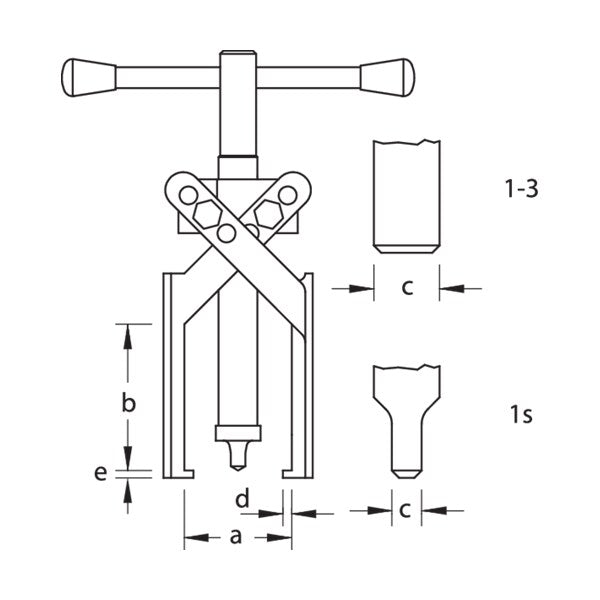 Puller, 2-Arm Pattern, XS Legs, 80 x 85mm