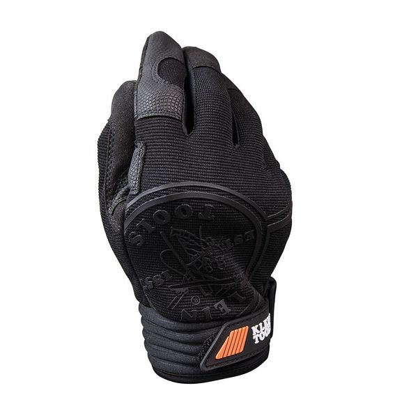 Mechanics Gloves, Xl, Black, Reinforced Padded, Fabric