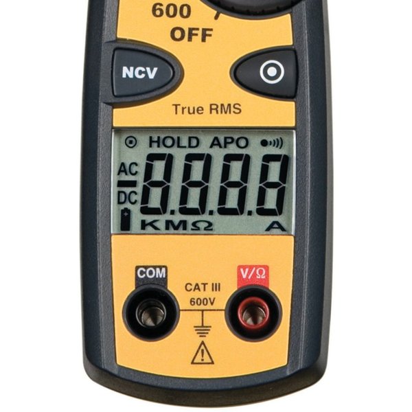 Clamp Meter, LCD, 600 A, 1.5 in (38 mm) Jaw Capacity, Cat III 600V Safety Rating