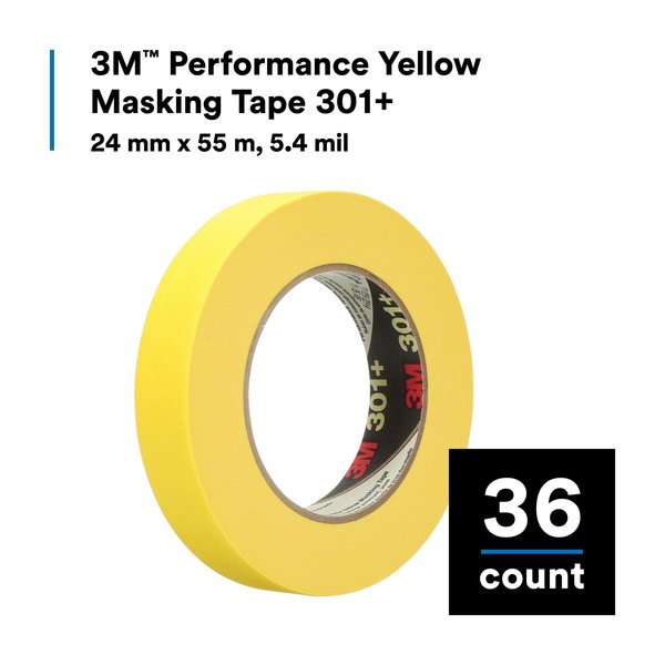 Masking Tape, Yellow, 24mm x 55m, PK36