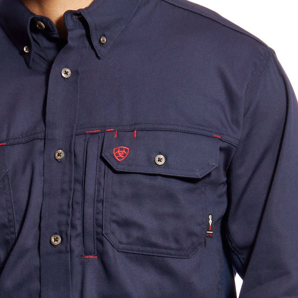 FR Button Down Shirt, Navy, 2XL