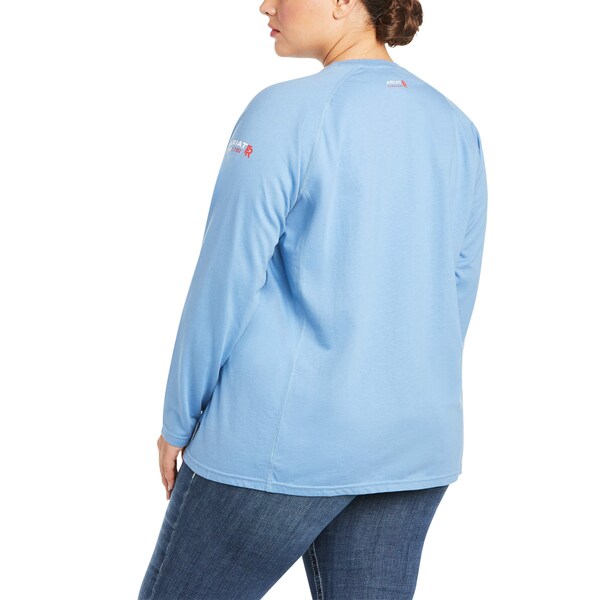 Womens FR Crew Longsleeve Tee, Blue, M