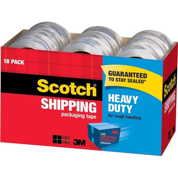 Heavy Duty Packaging Tape, Clear, PK18