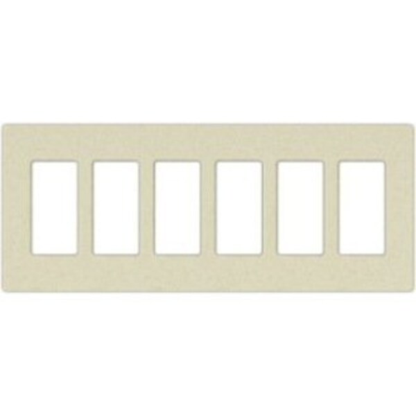 Designer Wall Plates, Number of Gangs: 6 Satin Finish, Biscuit