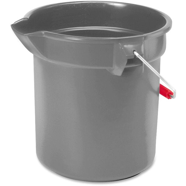 Bucket, Brute 1 Ea, 10.2 in H, Nickel, Chrome, Gray