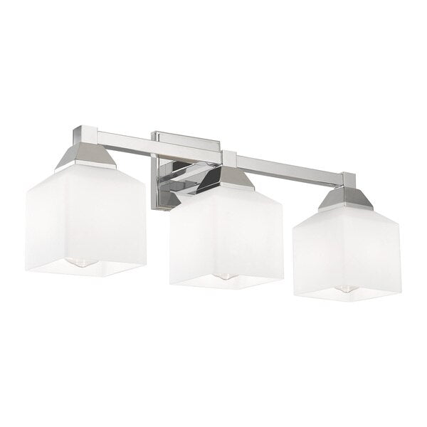 Aragon 3 Light Polished Chrome Bath Vanity