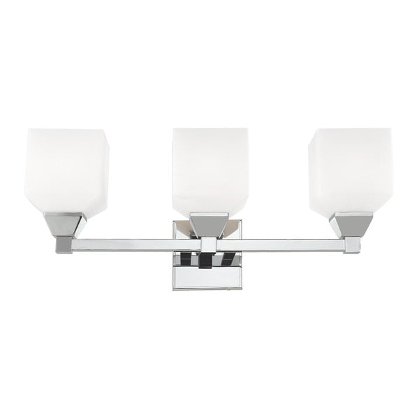 Aragon 3 Light Polished Chrome Bath Vanity