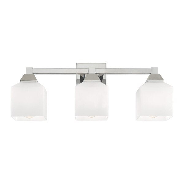 Aragon 3 Light Polished Chrome Bath Vanity
