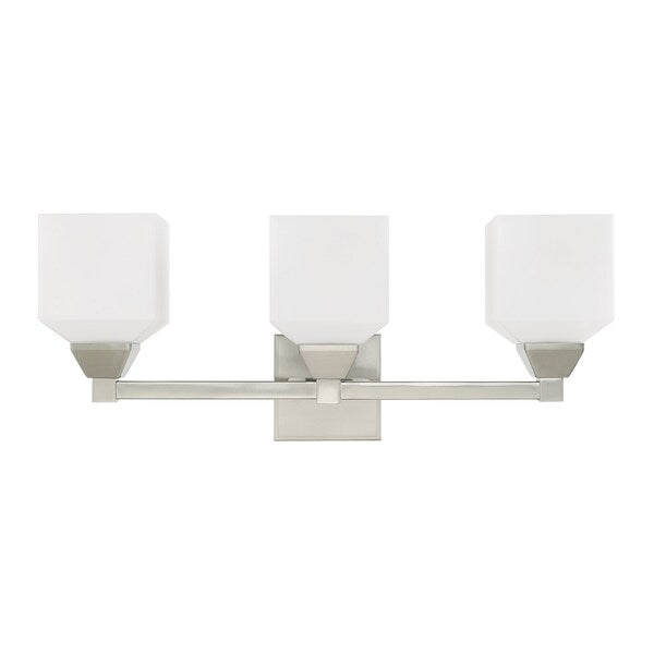 Aragon 3 Light Brushed Nickel Bath Vanity