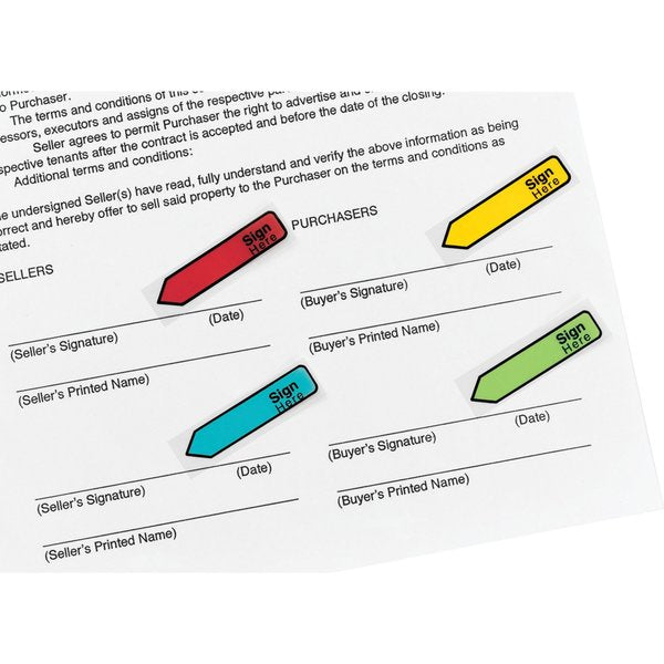 Sticky Flags, Sign Here, Assorted, PK4