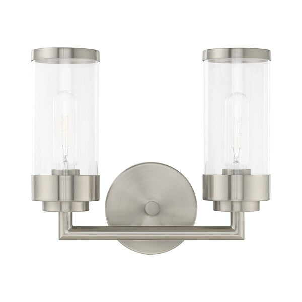 Hillcrest 2 Light Brushed Nickel Bath Va