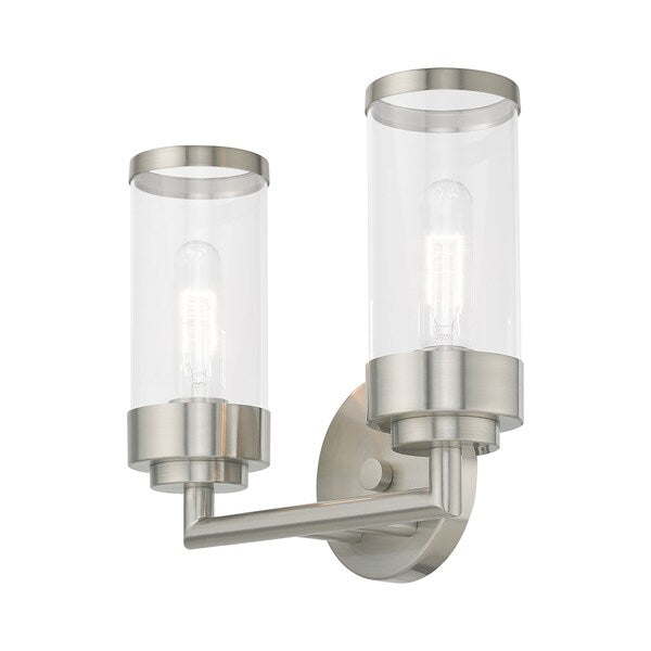 Hillcrest 2 Light Brushed Nickel Bath Va