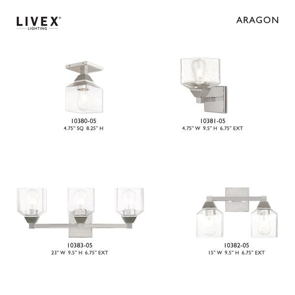 Aragon 1 Light Polished Chrome Ceiling M