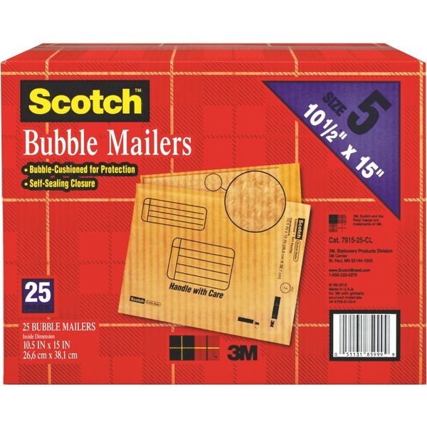 Scotch Bubble Mailer7915-25-CS, 10.5