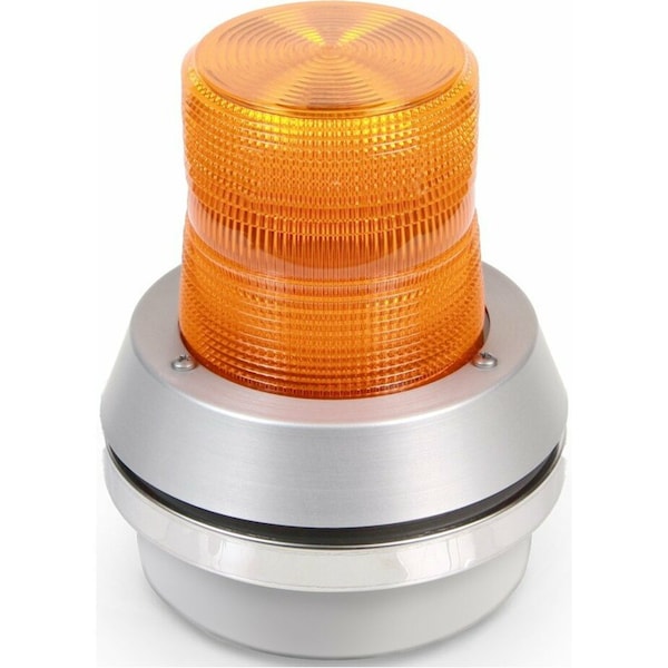 Flashing Light with Horn, 120VAC, Amb Lens