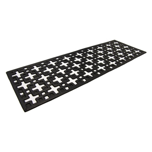 6- Piece Stars Step Mat Rubber Stair Treads, 9.75 by 29.75-Inch, Black