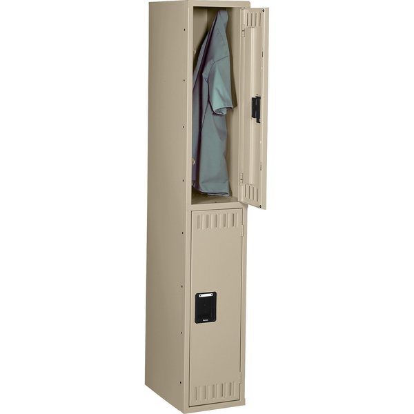 Wardrobe Locker, 12 in W, 18 in D, 72 in H, (1) Wide, (2) Openings, Sand