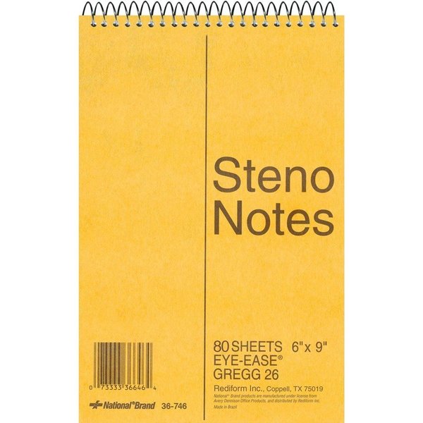 Steno Book, Gregg Rule, 80 Sheet, Green