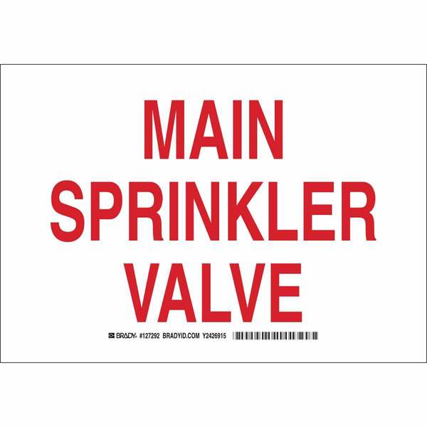 Fire Sprinkler Sign, 10 in Height, 14 in Width, Polyester, Rectangle, English