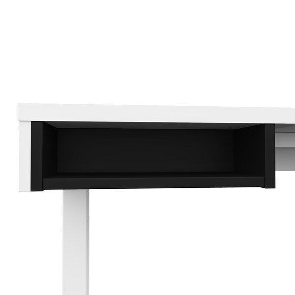 Pro-Vega Height Adjustable L-Desk, White/Black