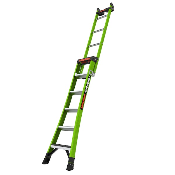 FIBERGLASS COMBINATION LADDER, 3-in-1 All-Access Combination Ladder Configuration, 13 ft