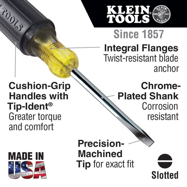 General Purpose Slotted Screwdriver 1/4 in Round