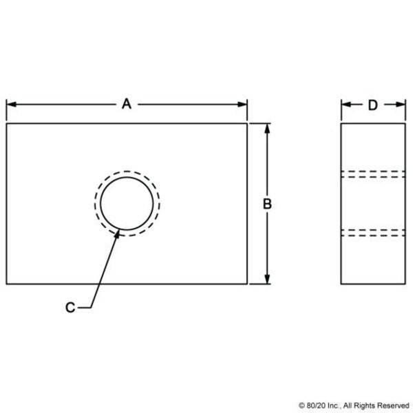 Slide-In Economy T-Nut Block M6
