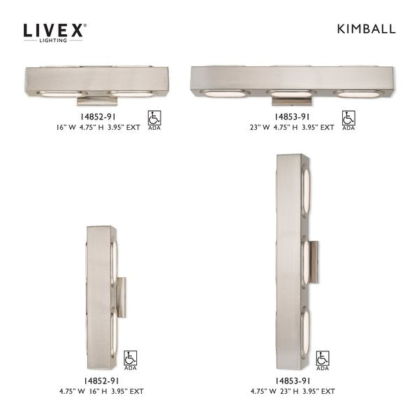 Kimball LED Light Brushed Nickel ADA Bath Vanity
