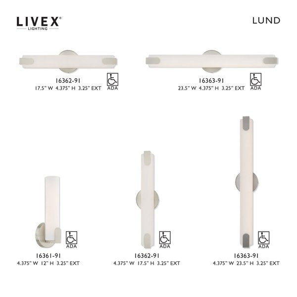 Lund LED Light Brushed Nickel ADA Bath Vanity