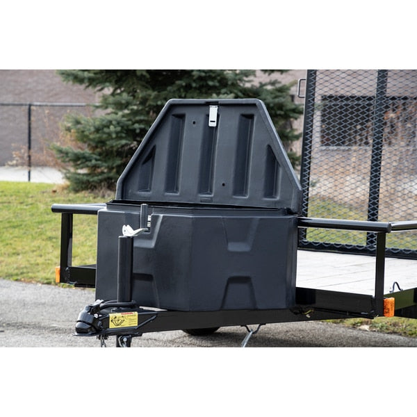Truckbox, Trailer Tongue, Double Lid, 7.1 cu ft Cap, 36 in Overall W, 18 in Overall D, Black