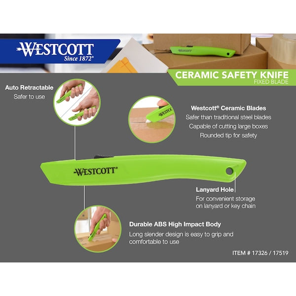 6 in Auto-Retracting Box Opening Safety Knife, ABS