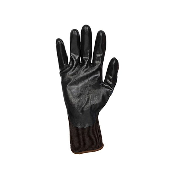 Foam Nitrile Coated Gloves, Palm Coverage, Black, M, PR