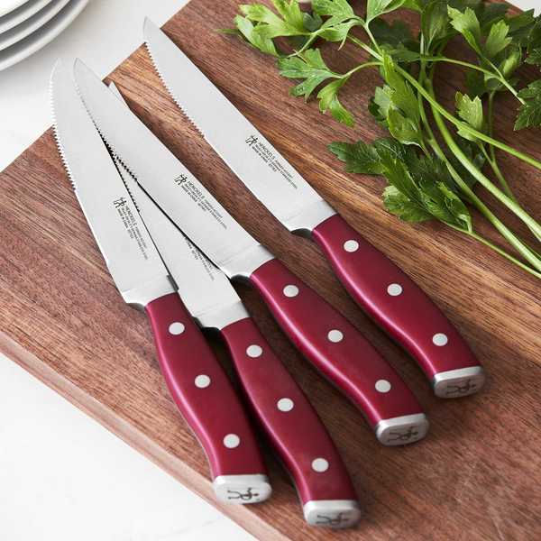 Forged Accent 4-pc Steak Knife Set, Red