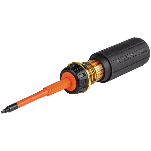 Flip-Blade Insulated Screwdriver, 2-in-1, Square Bit #1 and #2