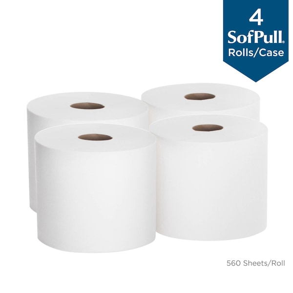 Soffpull Center Pull Paper Towels, 1, 560, 700 ft, White, 4 PK