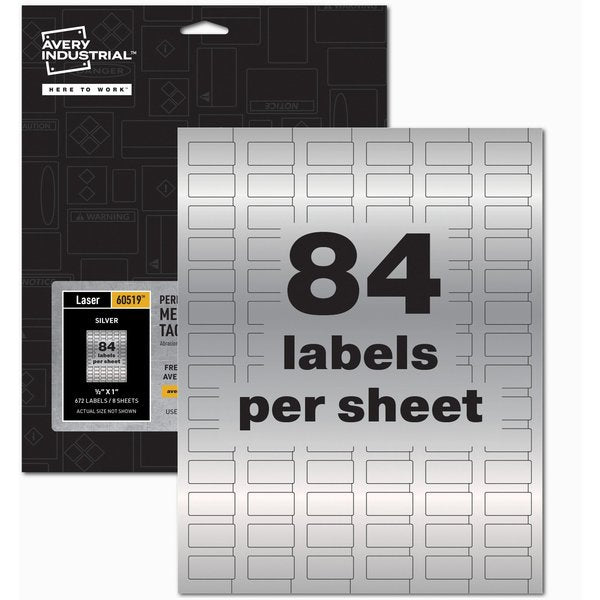 Durable Metallic Asset Tag Labels, PK672