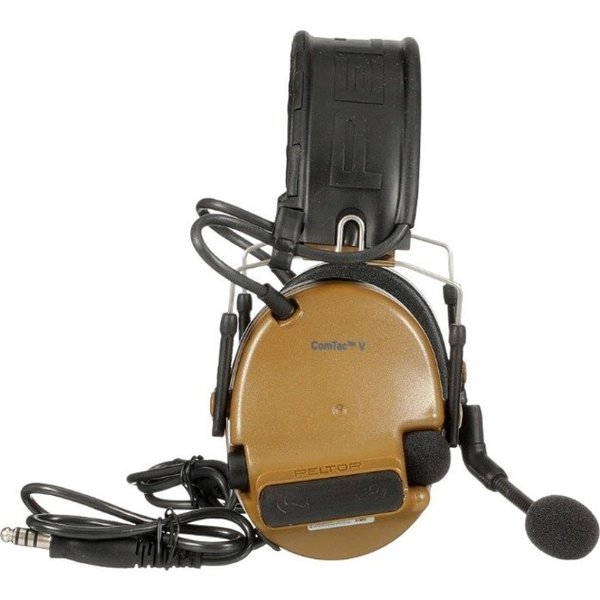 Tactical Headset, Foldable, Dual Lead, Brn