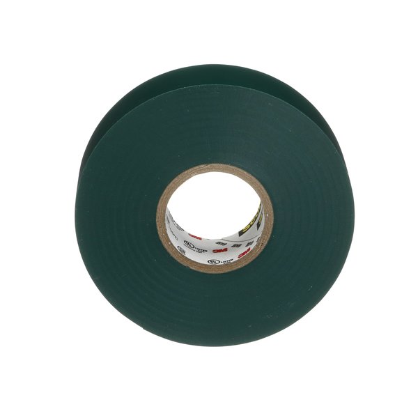 Vinyl Electrical Tape, 35, Scotch, 3/4 in W x 66 ft L, 7 mil thick, Green, 1 Pack