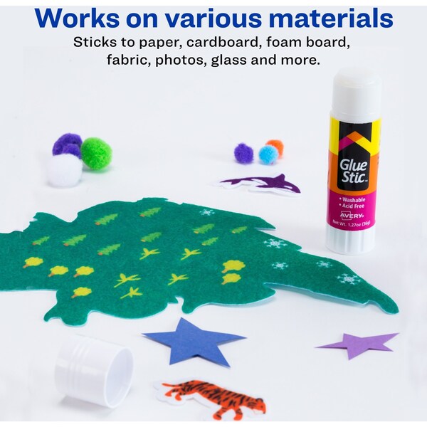 Glue Stic, Washable, Nontoxic, Permanent Adhesive, 1.27 oz.