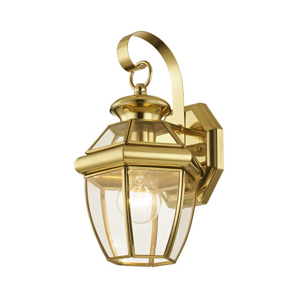 Monterey 1 Light Polished Brass Outdoor Wall Lantern