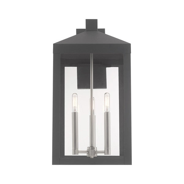 Nyack 3 Light Scandinavian Gray Outdoor Wall Lantern